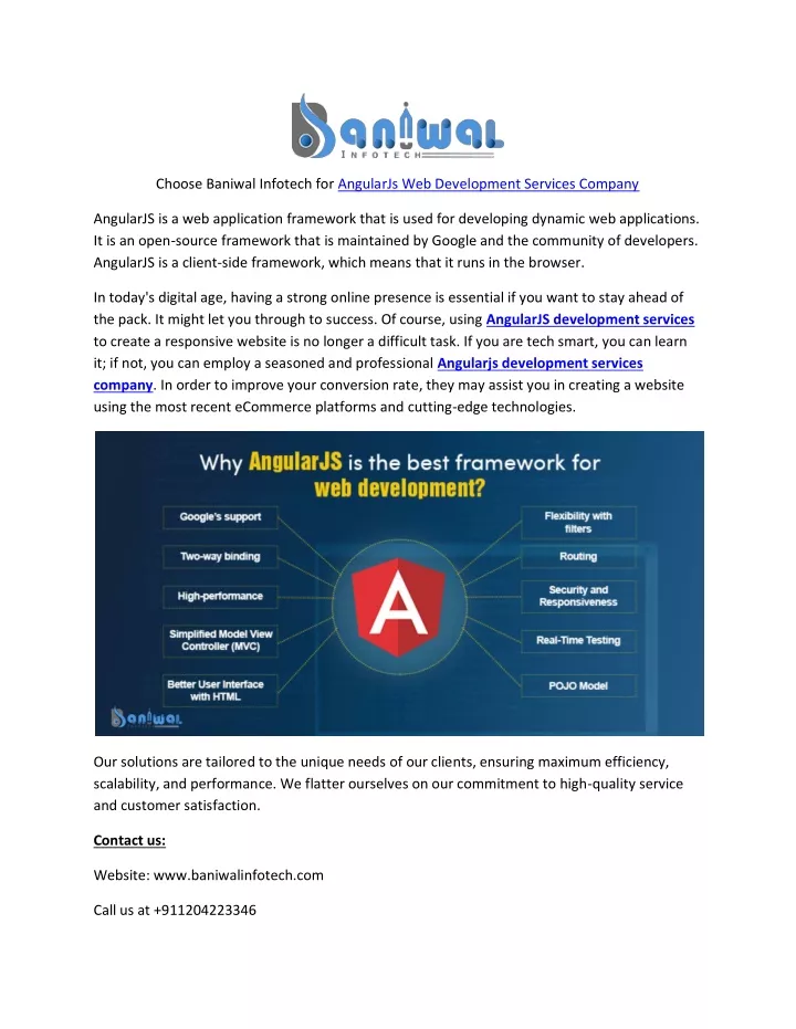 choose baniwal infotech for angularjs