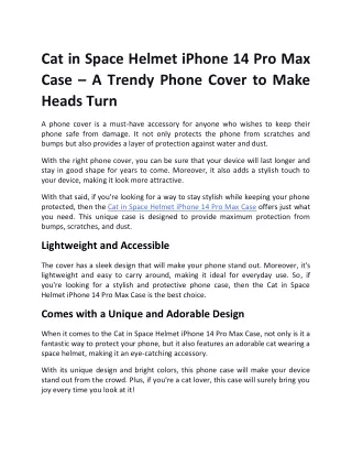 Cat in Space Helmet iPhone 14 Pro Max Case