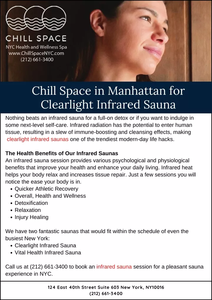 chill space in manhattan for clearlight infrared