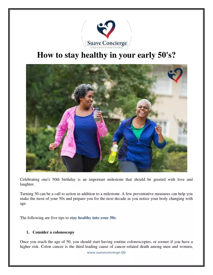 how to stay healthy in your early 50 s