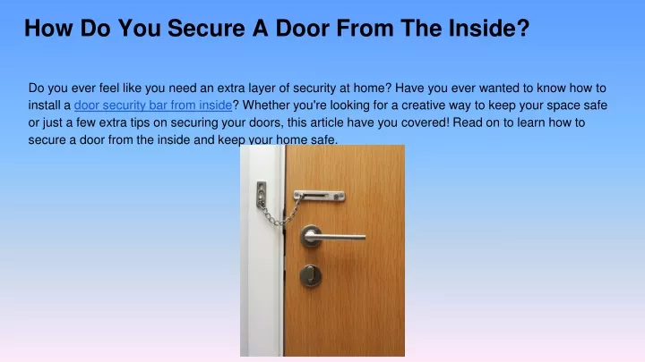 how do you secure a door from the inside