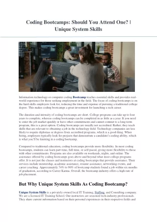 coding bootcamps should you attend one unique