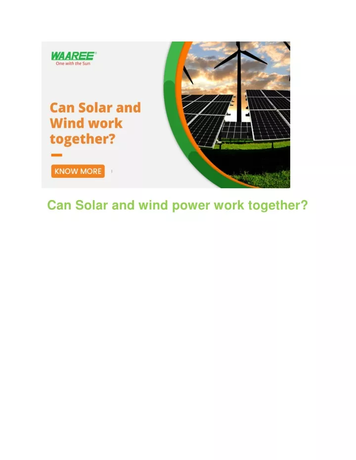 can solar and wind power work together