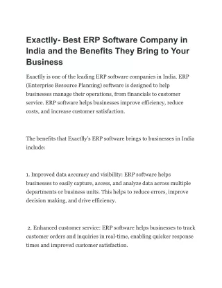 Best ERP Software Company