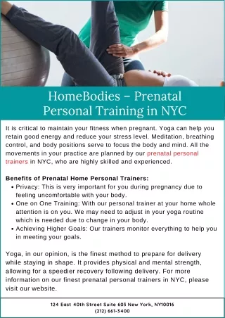 HomeBodies – Prenatal Personal Training in NYC