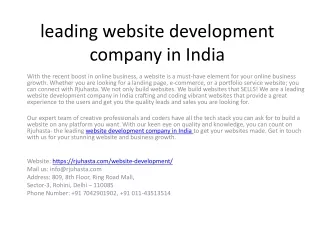 leading website development company in India