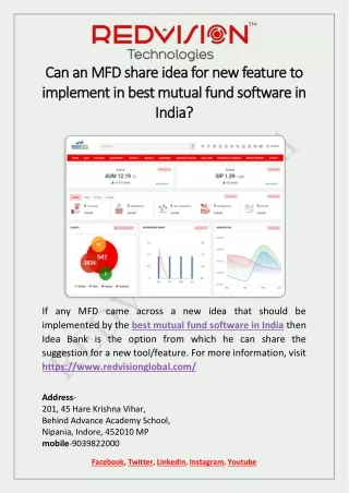 can an mfd share idea for new feature