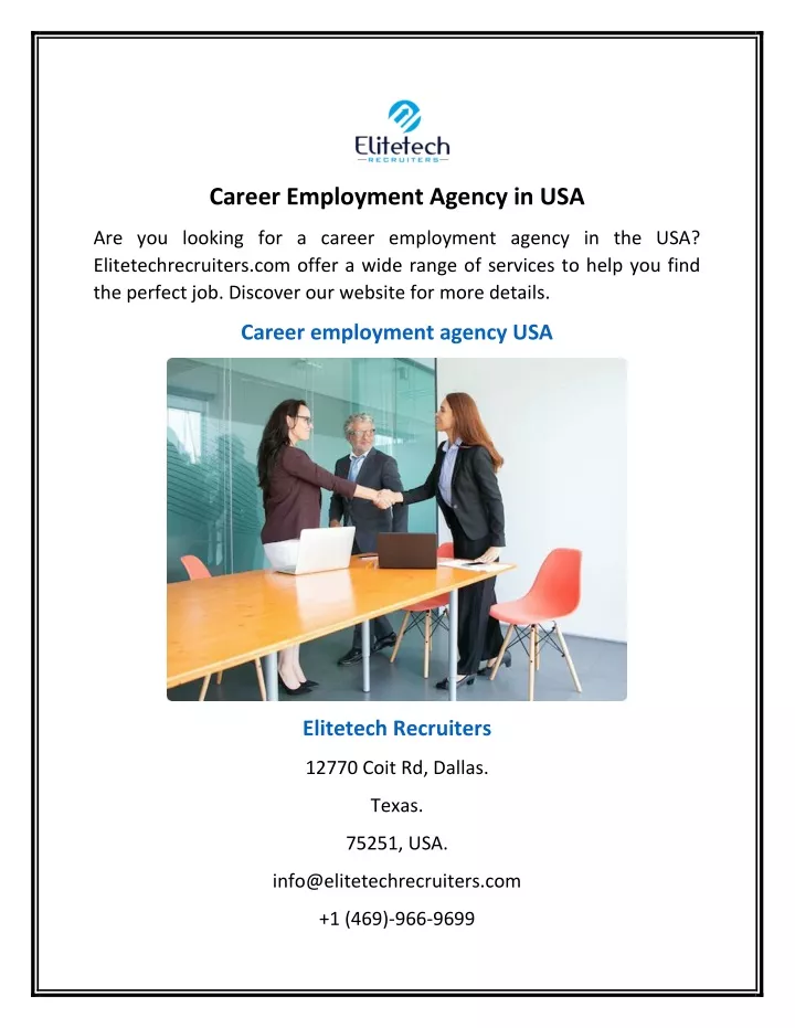 career employment agency in usa