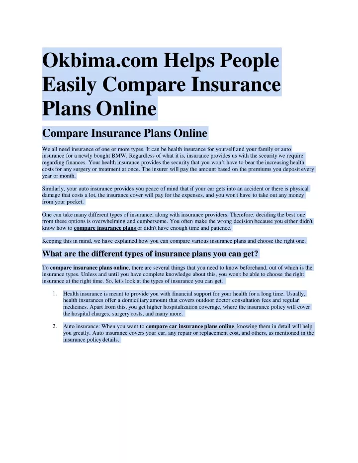 okbima com helps people