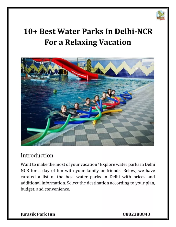 10 best water parks in delhi ncr for a relaxing