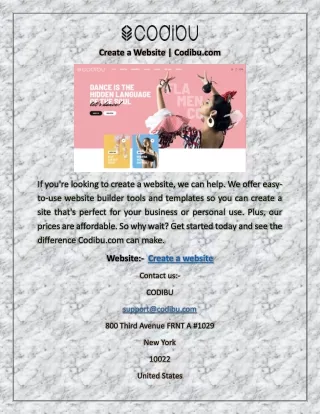 Create a Website | Codibu.com