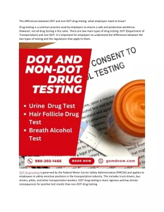 the differences between dot and non dot drug