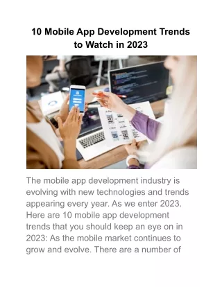 10 mobile app development trends to watch in 2023