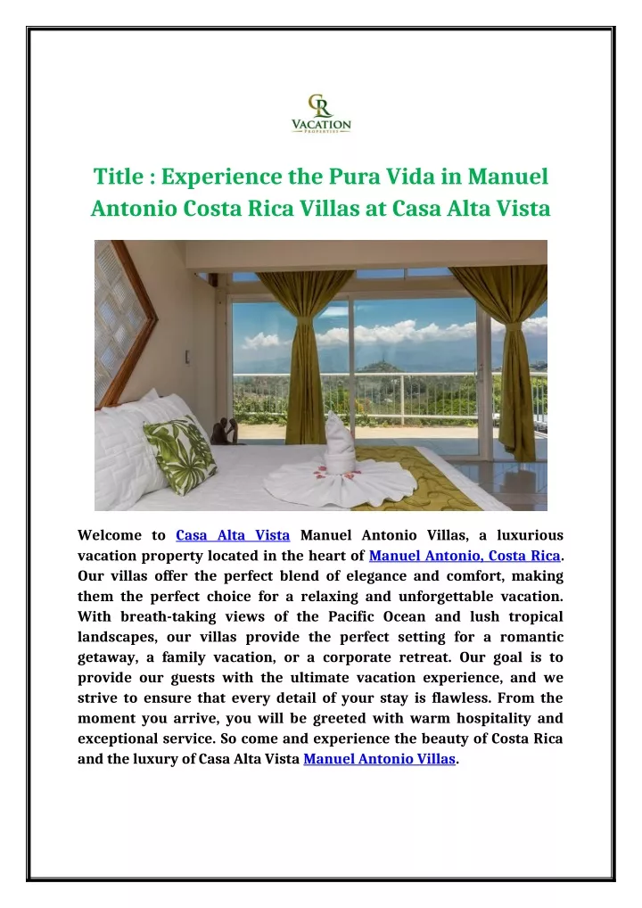 title experience the pura vida in manuel antonio