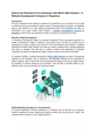unlock the potential of your business with matrix