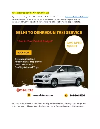 best taxi service is on the way from chiku cab