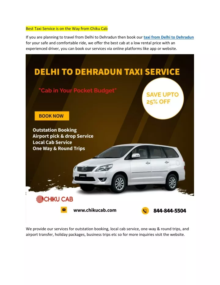 best taxi service is on the way from chiku cab