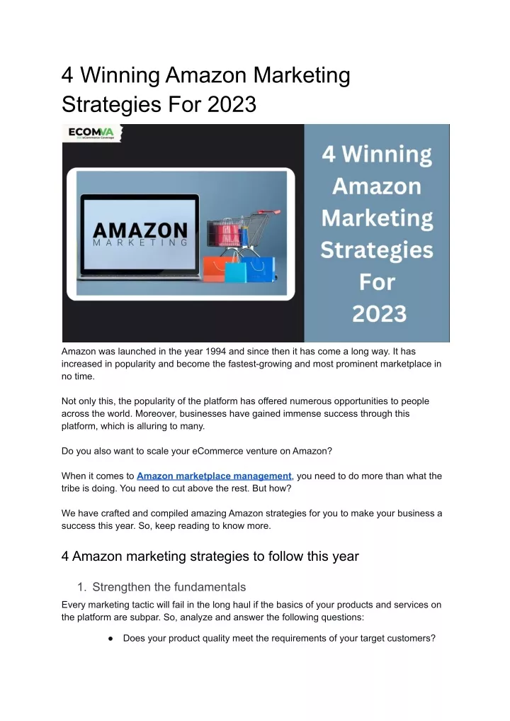 4 winning amazon marketing strategies for 2023