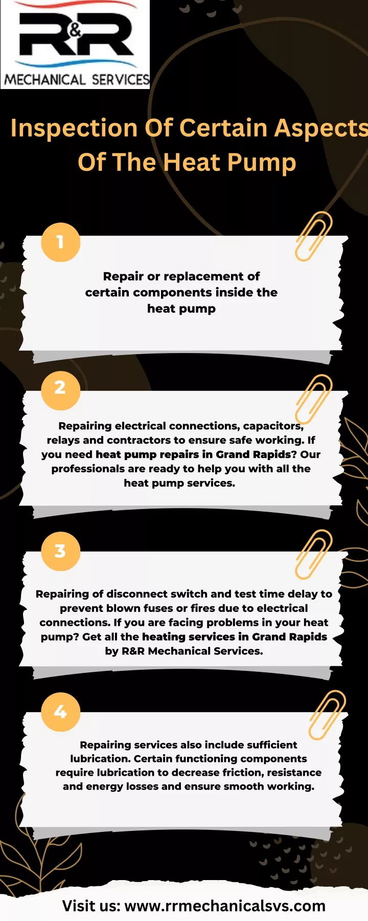 inspection of certain aspects of the heat pump