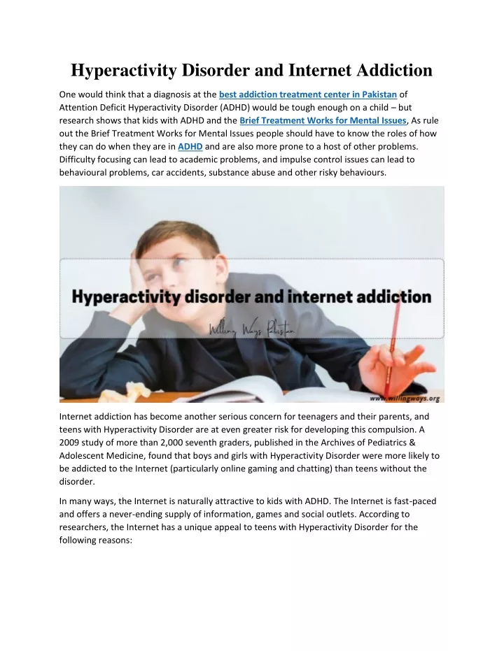 hyperactivity disorder and internet addiction