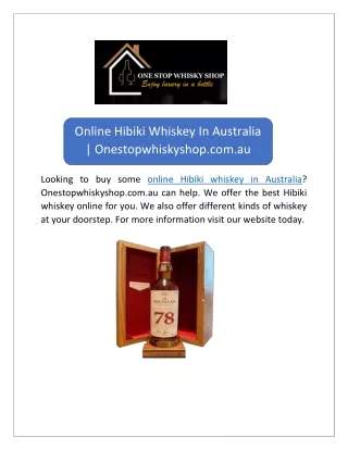 Online Hibiki Whiskey In Australia | Onestopwhiskyshop.com.au