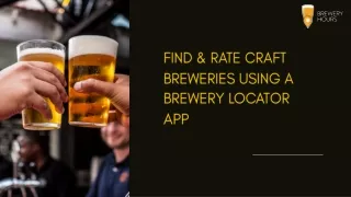 find rate craft breweries using a brewery locator