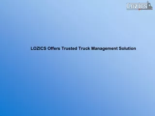 lozics offers trusted truck management solution