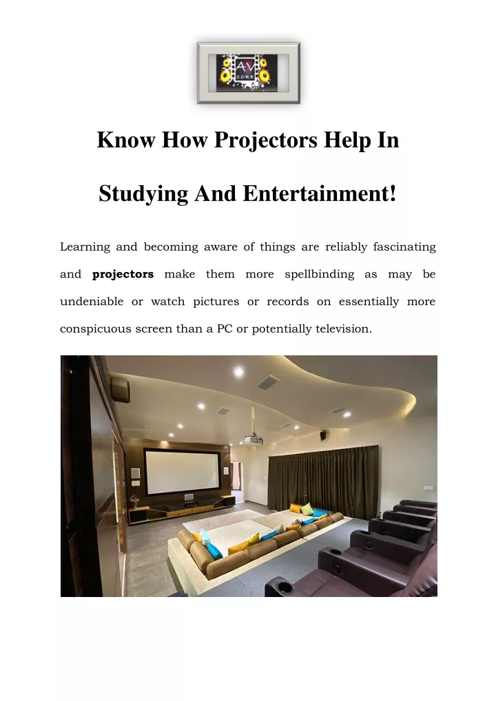 know how projectors help in