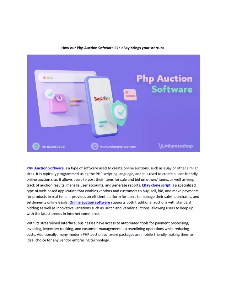 how our php auction software like ebay brings