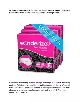 Buy online Disposable Period Panty at the Best Price in India on Wonderize.