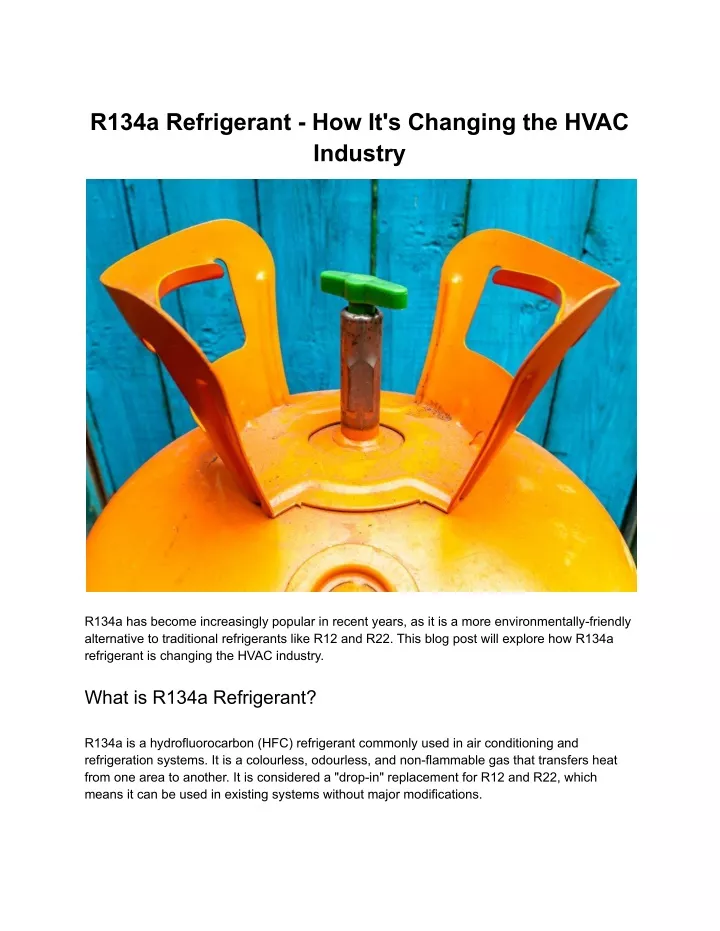 r134a refrigerant how it s changing the hvac