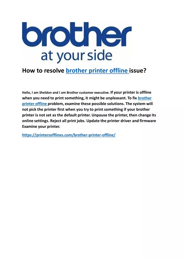 PPT How To Resolve Brother Printer Offline Issue PowerPoint   How To Resolve Brother Printer Offline Issue N 