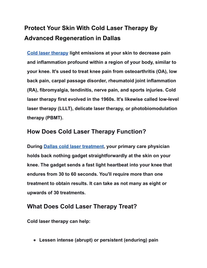 protect your skin with cold laser therapy by