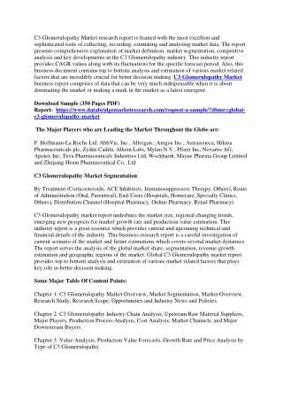 c3 glomerulopathy market research report