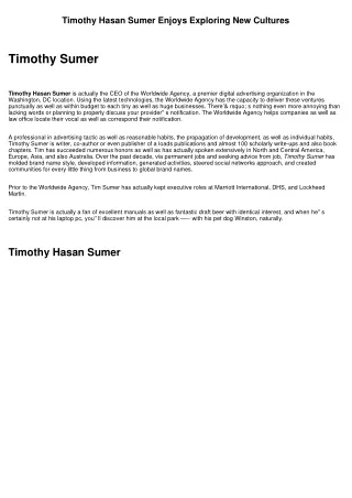 Timothy Hasan Sumer Enjoys Molecular Gastronomy