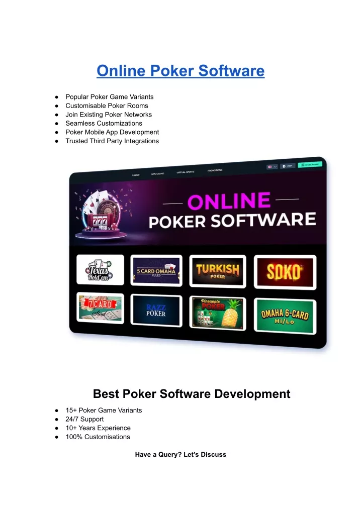 online poker software