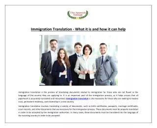 immigration translation what