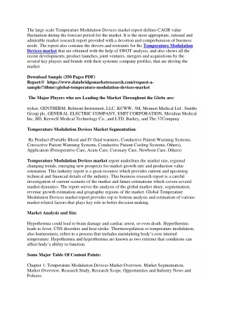 the large scale temperature modulation devices