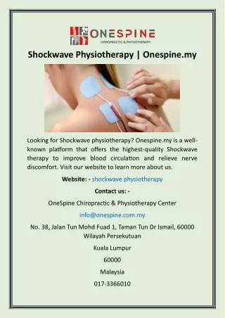 shockwave physiotherapy onespine my