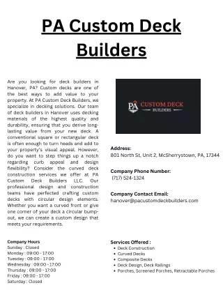 pa custom deck builders