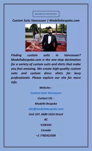 custom suits vancouver modellobespoke com