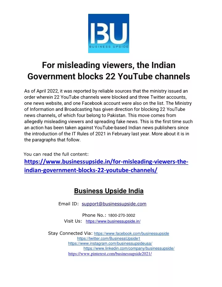 for misleading viewers the indian government
