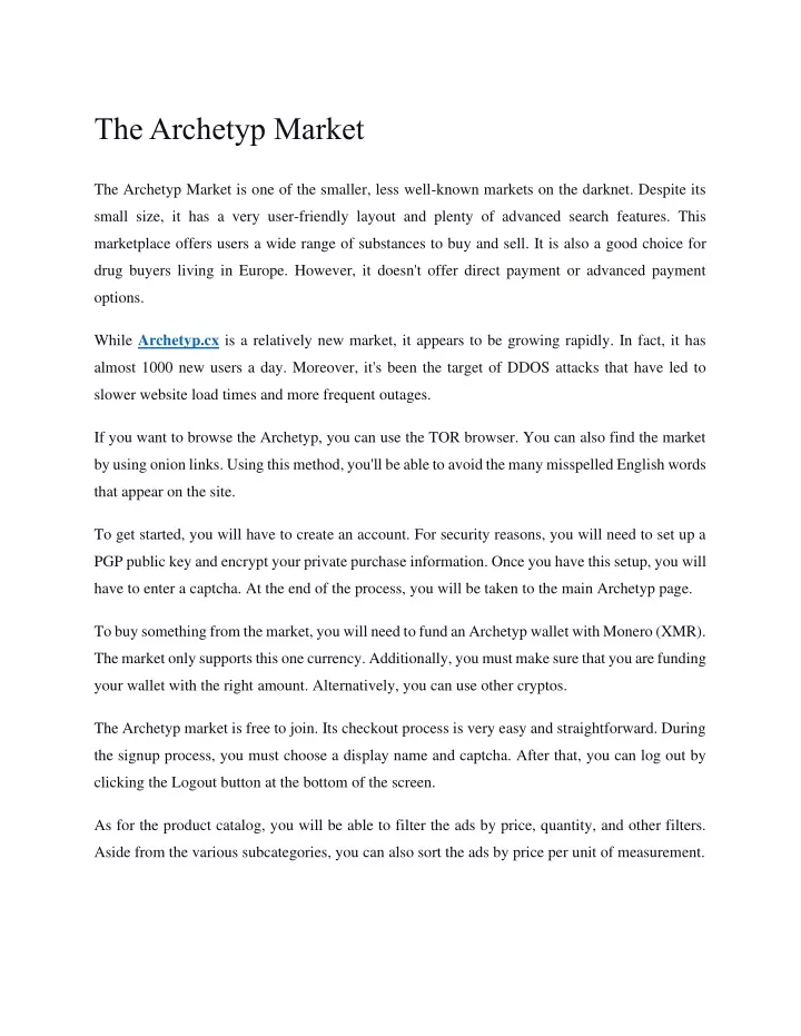 the archetyp market