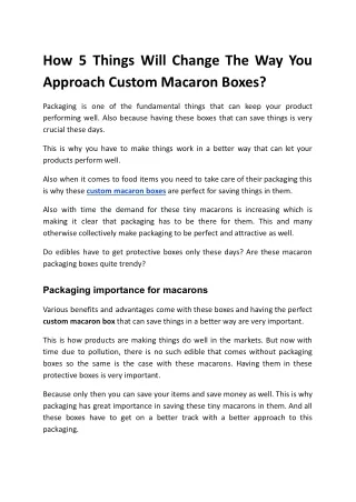How 5 things will change the way you approach custom macaron boxes