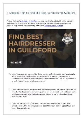 5 Tips To Find The Best Hairdresser in Guildford