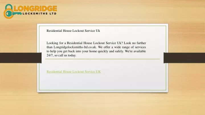 residential house lockout service uk looking