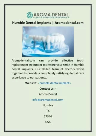 Humble Dental Implants  Aromadental