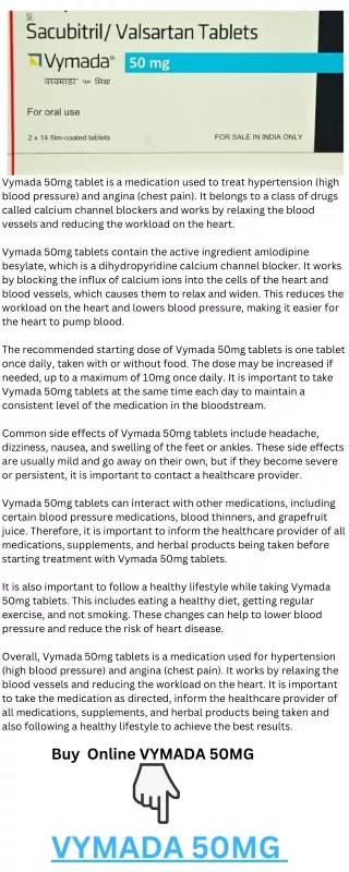 vymada 50mg tablet is a medication used to treat