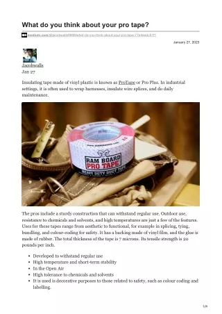 what do you think about your pro tape