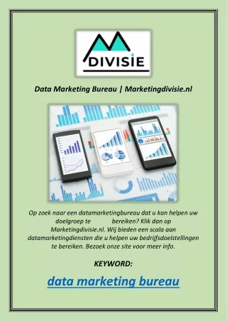 data marketing bureau marketingdivisie nl